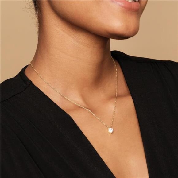 PAVOI 14K Gold Plated Cubic Zirconia Diamond Pendant Necklace for Women - Picture 4 of 6